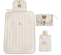 1PC Travel Changing Mats Baby, Portable Changing Mats Baby, White Baby Portable Bear Diaper Foldable Changing Mat Lightweight Change Mat for Toddlers Newborns, Baby Gift Essentials (Bear)