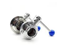 1pc Tri Clamp OD63mm Ferrule 77.5mm 304 Stainless Steel Butterfly Valve Homebrew Beer Dairy BKYUKJVU
