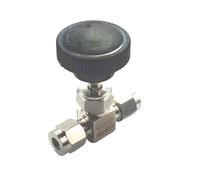 1pc Tube O/D 3mm to 12mm 1/8" to 1/2" SS304 Shut Off Valve Flow Control Needle Valve Compression Fitting(12mm)