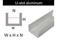 1pc U Channel Aluminum Profile Outer Width 50 to 140 Guide Rail Track Corrosion Resistant for Ceiling Decoration(245MM X 1PCS_54X25X50MM)