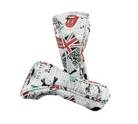 1PC UK Flag with Skull Pattern Golf Hybrid Headcover Rescue UT Club Head Cover with Rotating Number Tag