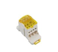 1pc UKK80A Single-Pole Large Current Splitter Box 80A Capacity One-to-Many Branch Line Terminal Rail Splitter for Electrical Wiring(Yellow)