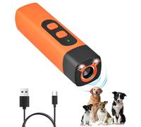 1PC Ultrasonic Dog Repeller Bark Shield Anti Barking Device for Dogs 2-in-1 Handheld Dog Bark Deterrent Device with LED Flashlight Indoor Outdoor Stop Bad Behavior Without Yelling or Swatting Orange