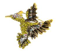 1Pc Unisex Diamond Inlaid Bird Brooch Elegant Bird Breastpin Collar Pin for Shirts Fashion Accessory Golden Finish for Friends and Loved Ones