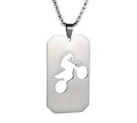 1pc Unisex Stainless Steel Dog Tag Necklace with Motorcycle Pendant - Boho Style, Pendant Chain, No Precious Metal Plating - Fashion Punk Hip Hop Jewelry Gift, Stainless Steel, No Gemstone