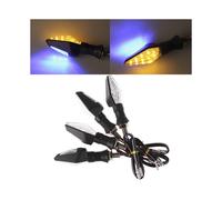 1PC Universal 12LED Amber+Blue Double Color Motorcycle Turn Signal Indicator Light Blinker For Motorcycle Motorbike Off
