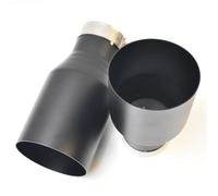 1PC Universal Car Accessories Flat Stainless Steel Muffler Matt Black Tip Slash Cut End Pipe Universal Straight Type Car Exhaust Pipe(76-114 slash)