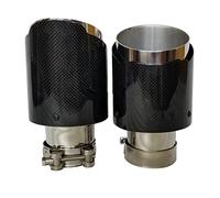1PC Universal Carbon Exhaust Tips Car Styling Glossy Stainless Steel Muffler End Pipe Exhaust Pipe Tip Muffler Pipe(51-76mm)