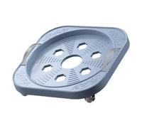 1Pc Universal Movable Gas Tank Bracket Heavy Duty with Wheels Flower Pot Stand Tray Square Plastic Cylinder Base for Kitchen Restaurant(Light Blue-Swivel Wheels)