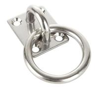 1Pc Universal Square Eye Plate With Round Ring Stainless Steel Ship Bolt Seat Fixing Buckle Marine Sunshade Sail Accessories