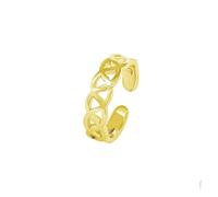 1pc V-shaped Star Heart Stainless Steel Toe Ring Waterproof Opening Adjustable Foot Ring Summer Beach Women(Gold)