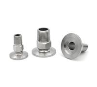 1pc Vacuum Flange KF16/KF25/KF40/KF50 304 Stainless Steel Pipe Fitting PT Male Thread Hex 1/8" 1/4" 1/2" 3/4" 3/8" 1"(KF16,1/4")
