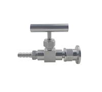 1pc Vacuum KF16 KF25 to 4 6 8 10 12 mm Hose Barb Micro-Control Valve 304 Stainless Steel Needle Flow Control Stop Valve(KF25,Tube 6mm)