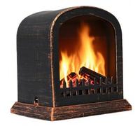 1PC Vintage Electric Fireplace Lantern with Realistic LED Flame Effect USB/Battery Operated Fireplace for Christmas Home Tabletop Decor 5.7x4.5x6.3 inch