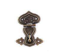 1Pc Vintage Hardware Antique Brass Hasps Decorative Jewelry Gift Wooden Box Hasp Retro Suitcase Latch Hook With Screws 63X47Mm 1-