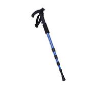 1PC Walking Trekking Poles Outdoor Hiking Canes T Type Walking Sticks Lightweight 4 Section Adjustable Trekking Poles for Women and Men Blue