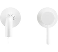 1PC Wall Mounted Bathroom Faucet Single Handle Hot Cold Water Tap for Basin Sink Modern Bathroom Accessory(White)