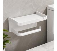 1pc Wall-Mounted Toilet Paper Holder High-Gloss Plastic Modern Sleek Organization