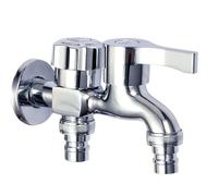 1pc Washing Machine Faucet Brass Tap Chrome Plated Double Water Outlet Garden Bathroom Bidet Fast On Faucets