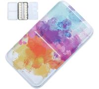 1pc Watercolor Tin Palette Colorful Metal Empty Paint Case with 14pcs Half Pans for Diy Travel Watercolor Palette, Acrylic and Oil Painting