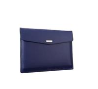 1pc Waterproof Leather A4 Business Briefcase File Folder Document Paper Organizer Storage Bag Office Stationery(Blue)