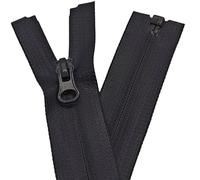 1pc Waterproof Zip Size #5 Fully Open END Coil Fastener Nylon Zip On Waterproof Tape (Black, 60cm (23.5''))