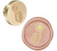 1pc Wax Seal Stamps Adorable Bunny Squirrel Hedgehog with Grass Butterfly Bee Vivid Animals 25mm Removable Head DIY Card Crafts-3