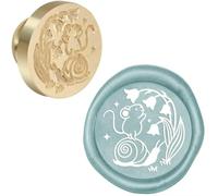 1pc Wax Seal Stamps Adorable Bunny Squirrel Hedgehog with Grass Butterfly Bee Vivid Animals 25mm Removable Head DIY Card Crafts-17