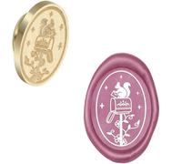 1pc Wax Seal Stamps Adorable Bunny Squirrel Hedgehog with Grass Butterfly Bee Vivid Animals 25mm Removable Head DIY Card Crafts-16