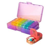 1PC Weekly Pill Case Pillbox 7 Days Tablet Box Portable Travel Drugs Storage Organizer Secret Compartments Pill Box(Wine red)