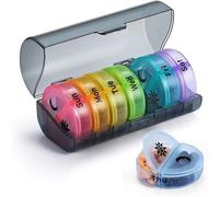 1PC Weekly Pill Case Pillbox 7 Days Tablet Box Portable Travel Drugs Storage Organizer Secret Compartments Pill Box(U)
