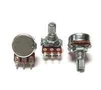 1pc WH148 Single Linked Type 16 3pin Potentiometer B1K 5K 10K 20K 50K 100K 103 104 Handle Length 15mm Adjustable Resistance(10K Ohm)