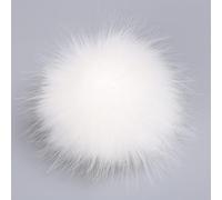 1Pc White 12cm Faux Fur Pom Fake Fur Fluffy Hair Pompom Ball DIY Poms Ball for Hats Scarves Gloves Bags, Fringe Finishes, Finishes and Embellishments