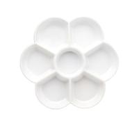 1Pc White Plastic Watercolor Paint Palette Tray - Washable Artist Paint Pallet with Cups for Watercolor Painting
