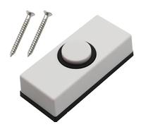 1Pc White Plastic Wired Doorbell Button for Indoor and Outdoor Use Compatible with Most Wired Doorbell Chimes Weatherproof Wall Mounted Design Includes 2Pcs Screws for Secure Installat