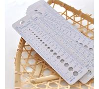 1Pc White Reusable Plastic Sew Knitting Needle Gauge Inch cm Ruler Tool (US UK Canada Sizes) (2-10mm) Sewing Accessories Tools