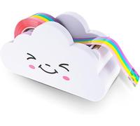 1Pc White Tape Desk Dispenser Cute Tape Dispenser Cloud Tape Cutter with Rainbow Novelty Tape Dispenser Holder for Home School Office Stationary Packaging Wrapping Craft Tape Dispensers