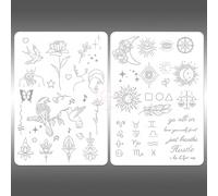 1PC White Tiny Tattoo Practice Skin Double Sided Silicone Tattoo Training Pads - Over 50 Different Stencil Designs