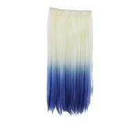 1pc White To Pink Gradient Long Straight Hairpiece Smooth Glossy Synthetic For Volume Styling(1B)