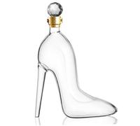 1PC Wine Decanter, 350ml/12oz High-Heeled Shoes Shaped Whiskey Decanter with Bottle Cap, Creative Clear Whiskey Glasses for Bars Night Clubs Hotels Party.