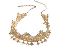 1pc Woman's Head Chain Gilded Bride Headdress Wedding Bride Hair Accessories Head Ornament for fashion(Gold 1)