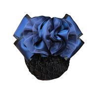 1PC Women Hair Bun Cover Net Snood Hairnet Bowknot, Barrette Hair Accessories, Elastic Hair Clip-Multicolor B