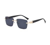 1Pc Women New Rimless Frame Oval Stylish Glasses Minimalist Advanced Sense Black Glasses Multicolor Gradient Lenses Vintage Luxury Men Glasses Suitable For Traveling And Vacation Decorative (brown)