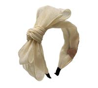 1Pc Women's Korean Bow Headband Simple Lace Mesh Hairbands