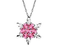 1pc Women's Necklace In The Shape Of A Snowflake In Silver With Zircon For A Gift