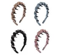 1Pc Women's Pearl Mesh Four Leaf Clover Hairband Elevates Forehead Miniatures Face New Clip Headband Elegant Hair Pressed Hair Vintage Wedding headbands metal Artificial headbands Rhinestones