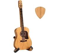 1Pc Wood Color Wooden Guitar Pick Box,Mini Guitar Shaped Pick Holder,Personalized Guitar Pick Case for Pick Music Gift for Guitar Player Picks,Guitar and Bass Accessories,Picks and Pick Holders