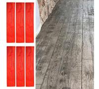 1pc Wood Pattern Concrete Stamp Molds, Diy Floor Cement Concrete Stamps Mats, Path Paving Texture Printing forms for Yard (6 Pcs)
