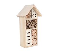 1Pc Wooden Bee House Garden Ornament Durable Insect Nest for Courtyard Outdoor Decor Encourages Pollination Adds Color to Your Space