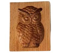 1PC Wooden Cookie Molds 3D Owl Embossing Cookie Stamps Mold for Christmas Thanksgiving Kitchen DIY Baking Tools